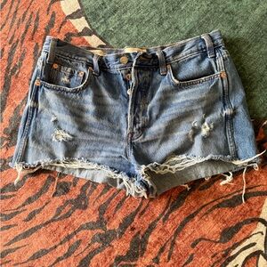 Universal Thread Blue Jean Shorts Distressed Raw Hem